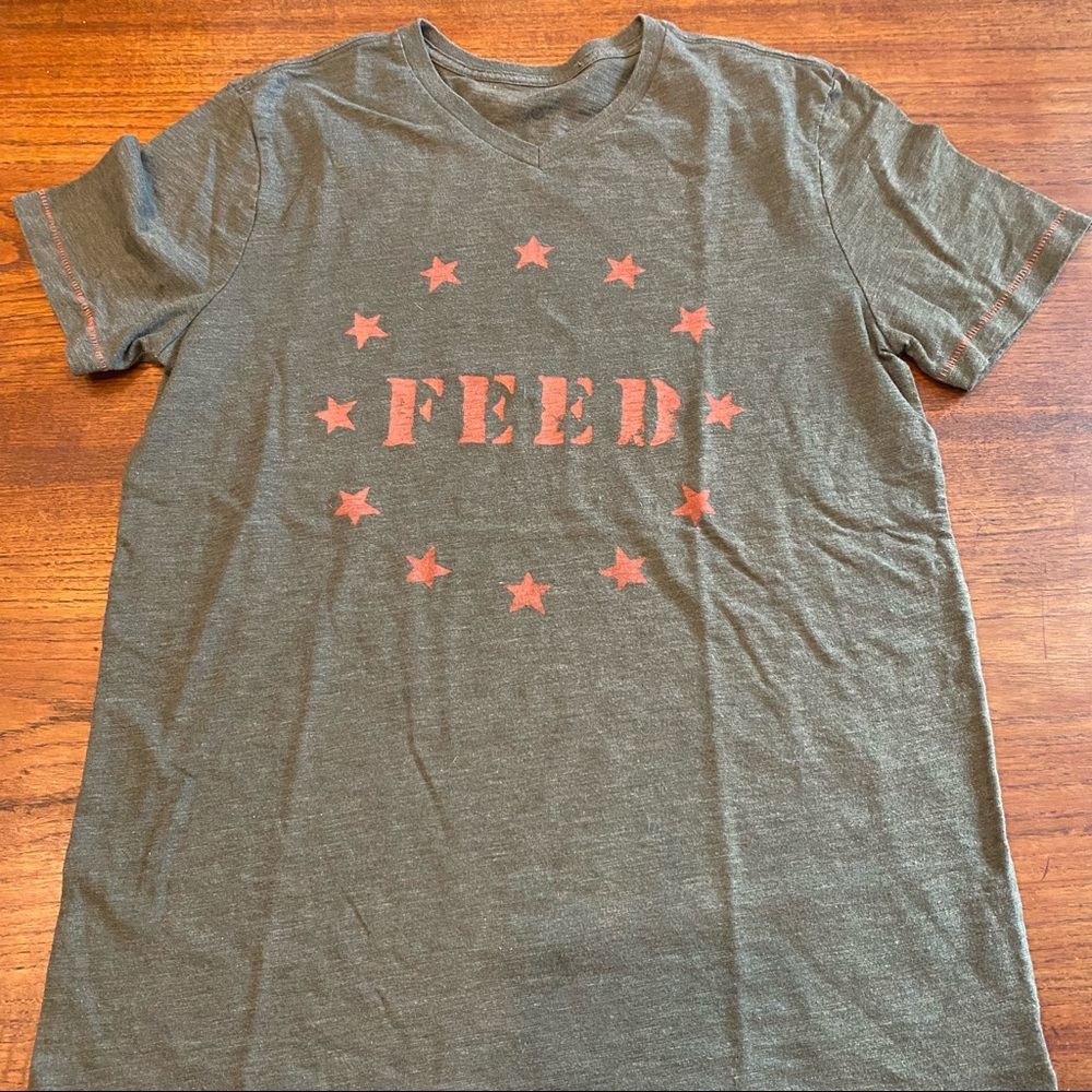 FEED v-Neck Cotton T-Shirt